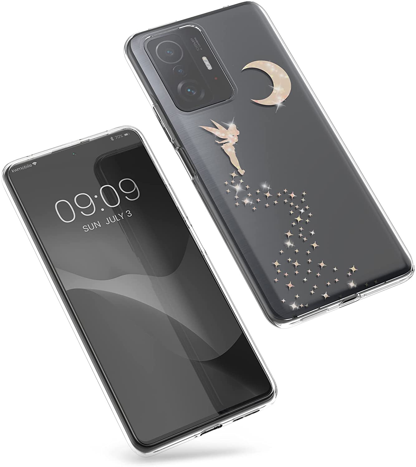 KW Xiaomi 11T / 11T Pro Θήκη Σιλικόνης TPU Design Glitter Fairy - Rose Gold / Διάφανη - 57086.01