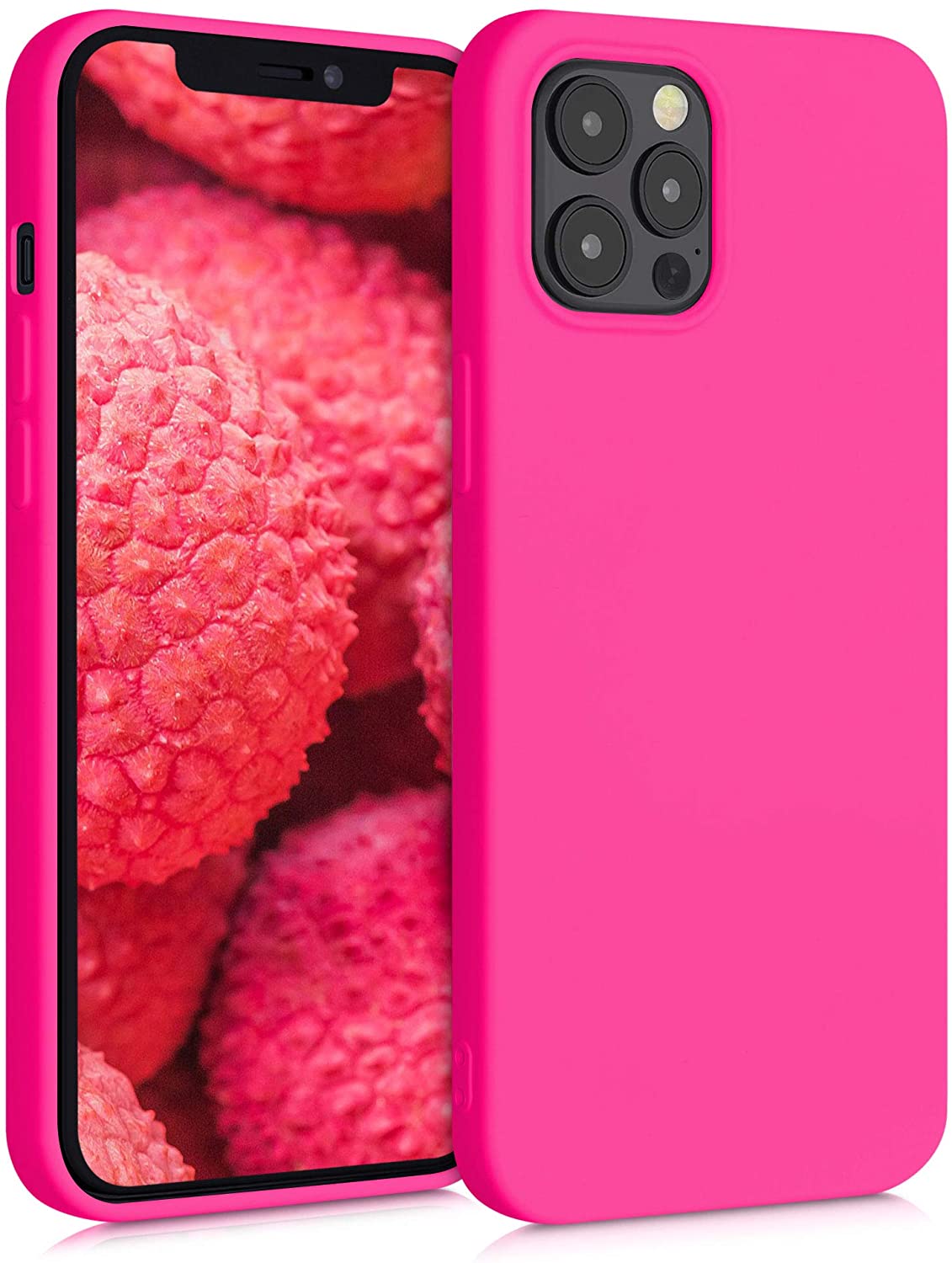 KW iPhone 12 Pro Max Θήκη Σιλικόνης Rubberized TPU - Neon Pink - 52714.77