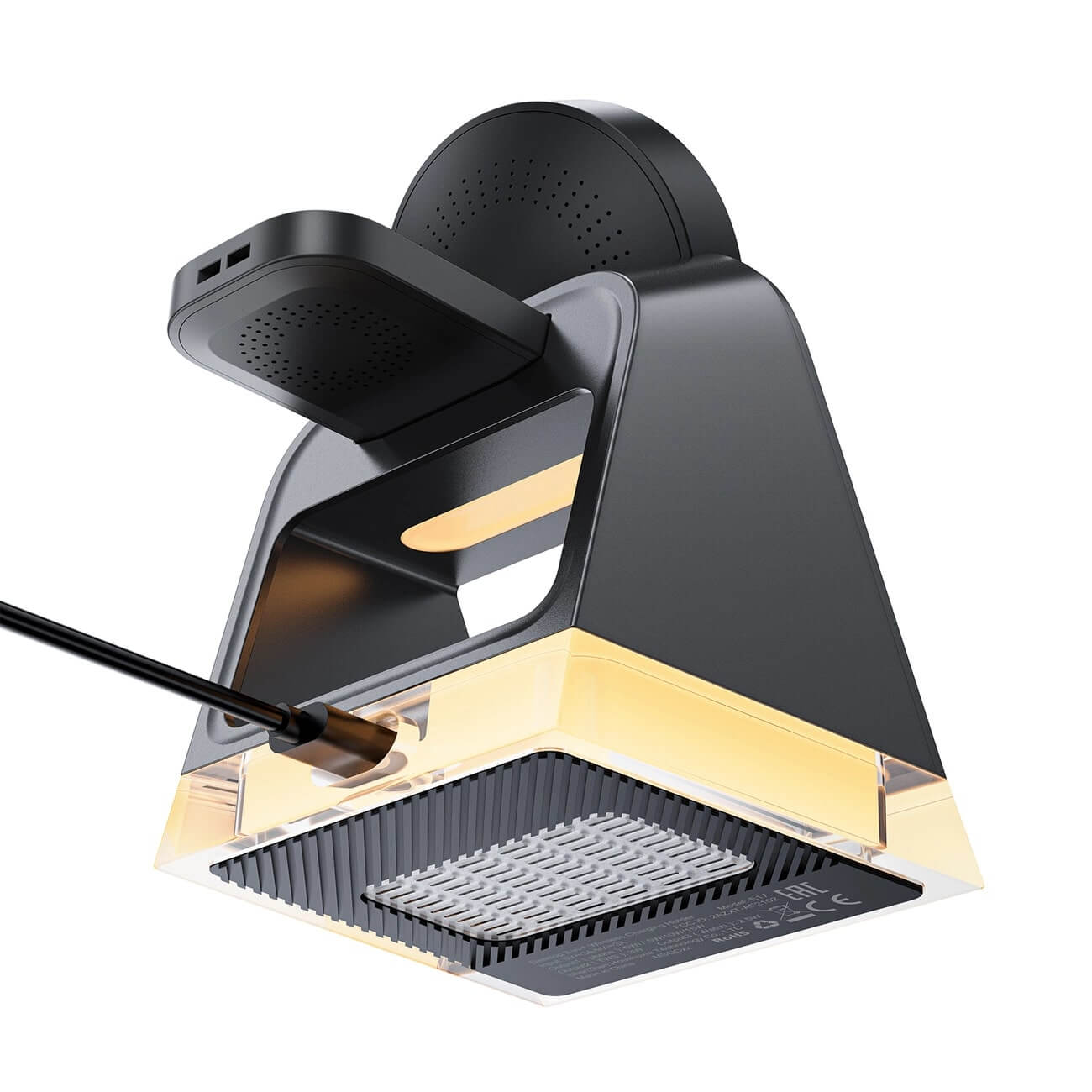 Acefast E17 3in1 Ασύρματος Μαγνητικός Φορτιστής MagSafe 15W με Καλώδιο USB / Type - C - Black