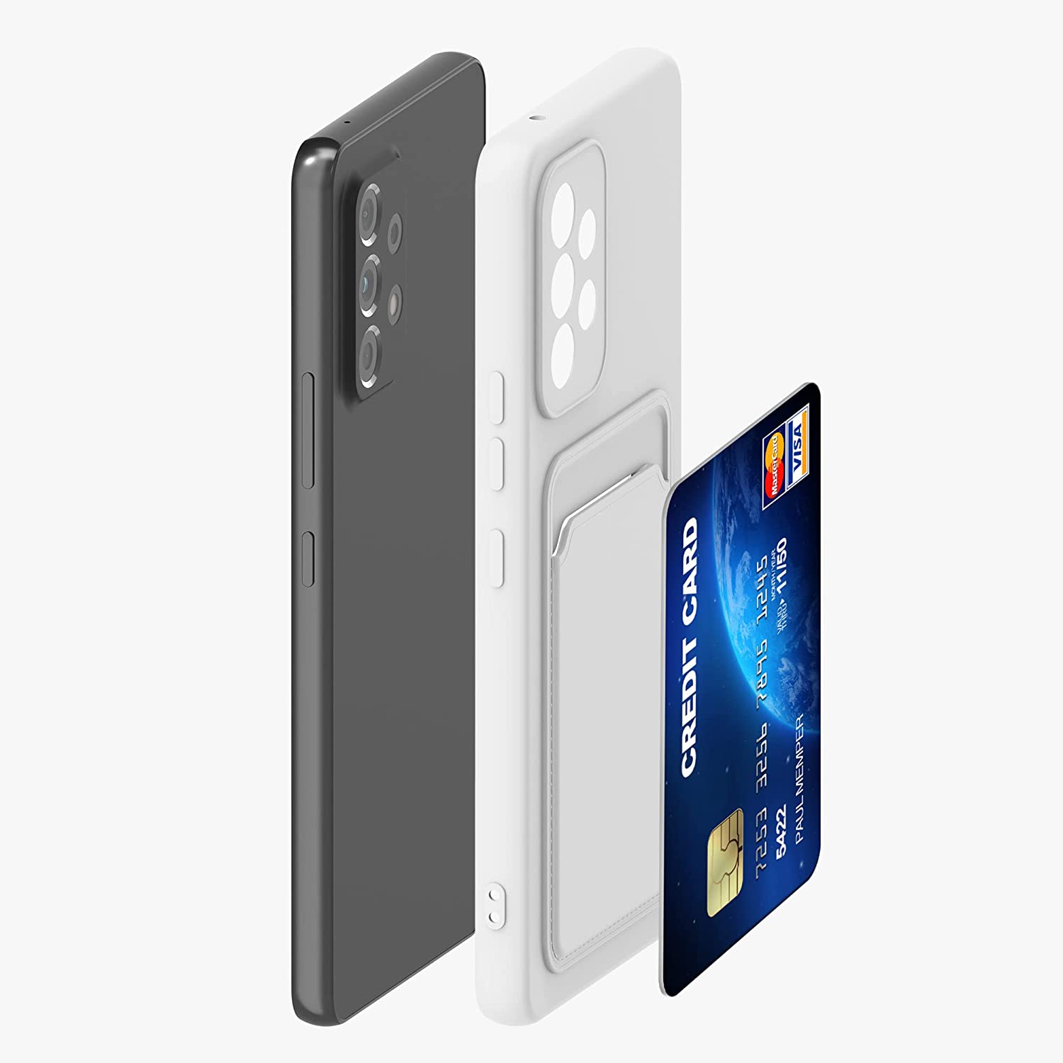 KW Samsung Galaxy A53 5G Θήκη Σιλικόνης TPU με Υποδοχή για Κάρτα - White - 58146.02