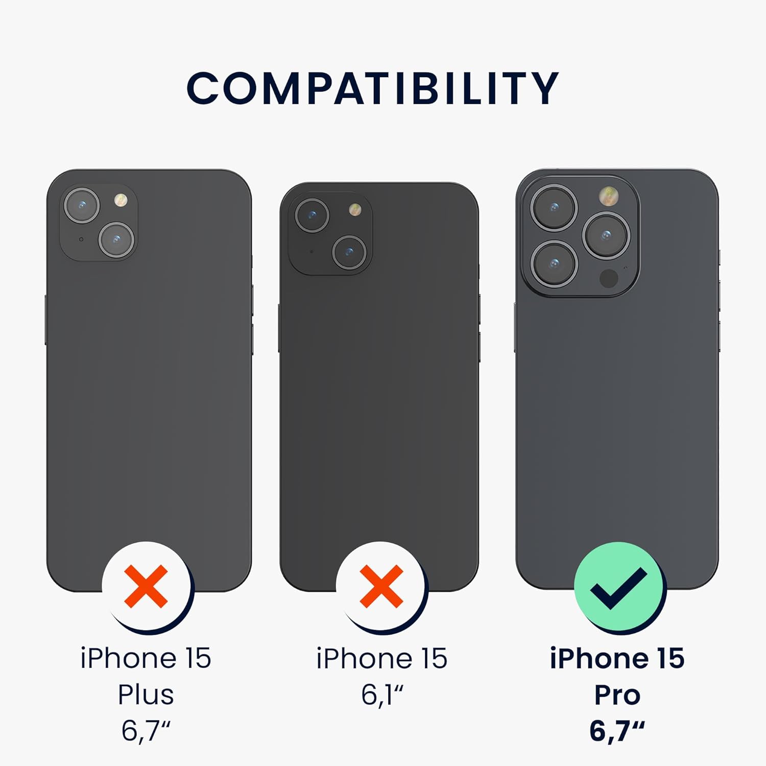 KW iPhone 15 Pro Θήκη Σιλικόνης Rubberized TPU - Black