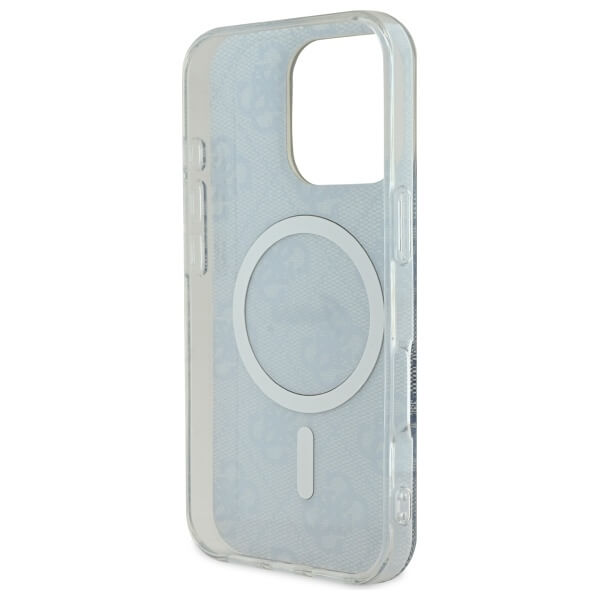 Guess iPhone 16 Pro - IML 4G MagSafe - Σκληρή Θήκη με Πλαίσιο Σιλικόνης και MagSafe - Blue - GUHMP16LH4STB