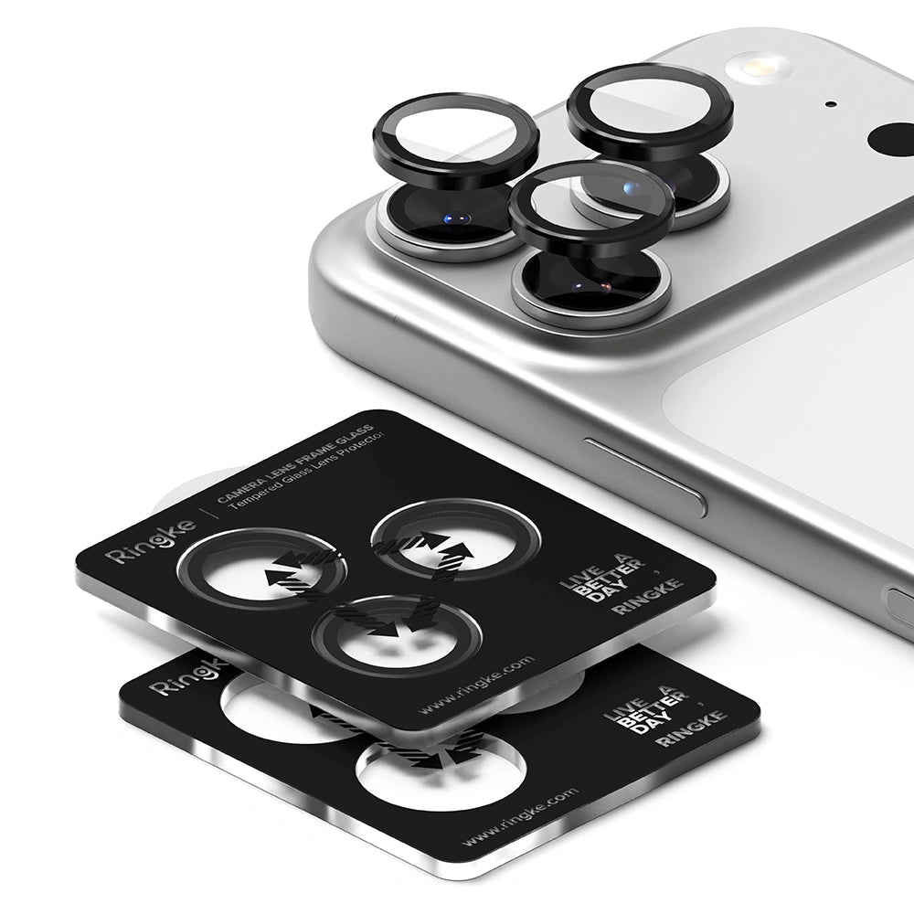 Ringke iPhone 17 Pro / iPhone 17 Pro Max Camera Frame - Αντιχαρακτικό Γυαλί για την Κάμερα - 2 Τεμάχια - Black