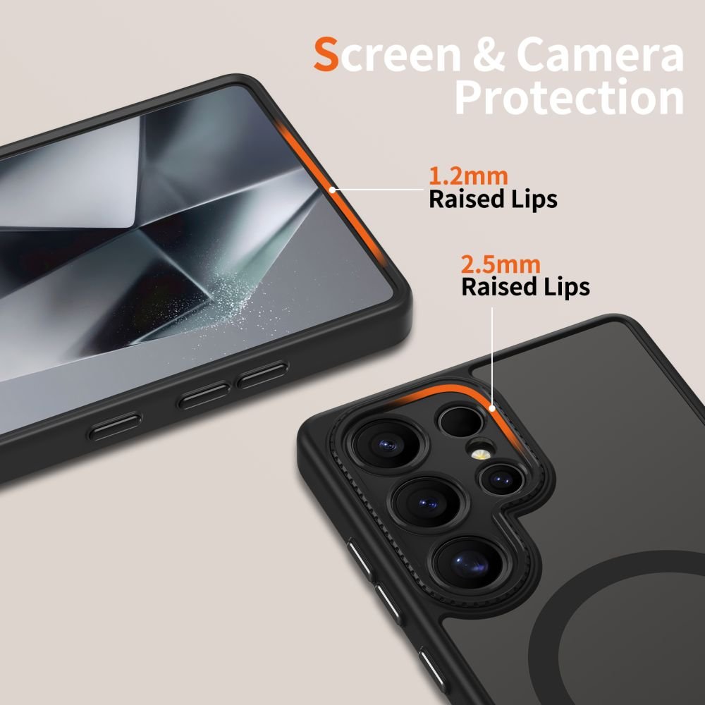 Tech - Protect Samsung Galaxy S25 Ultra MagCam - MagSafe Σκληρή Θήκη με Πλαίσιο Σιλικόνης και Προστασία Κάμερας - Matte Black