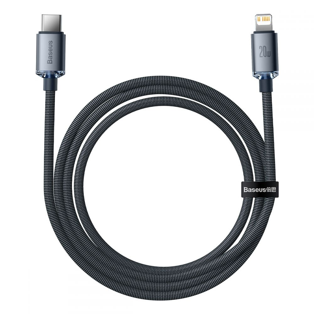 Baseus Crystal Shine Cable Type - C to Lightning PD 20W - Καλώδιο Δεδομένων και Γρήγορης Φόρτισης Type - C to Lightning 1.2M - Black - CAJY000201