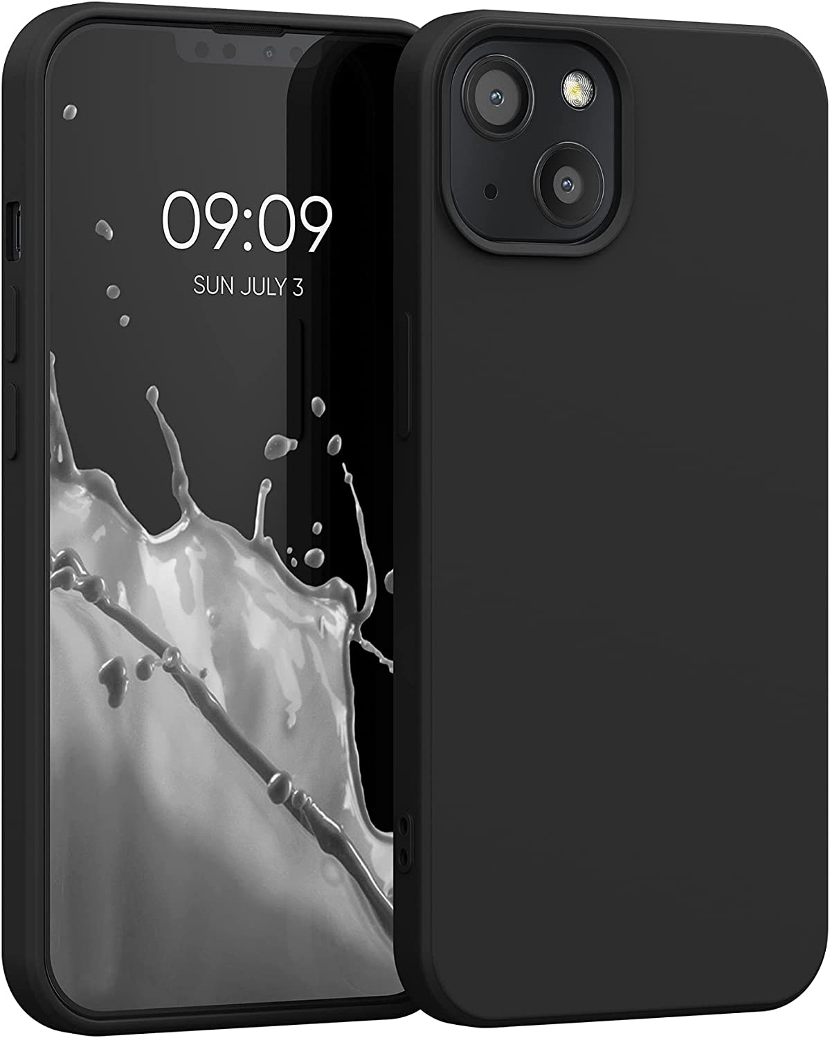 KW iPhone 13 Θήκη Σιλικόνης Rubberized TPU - Black Matte - 55948.47