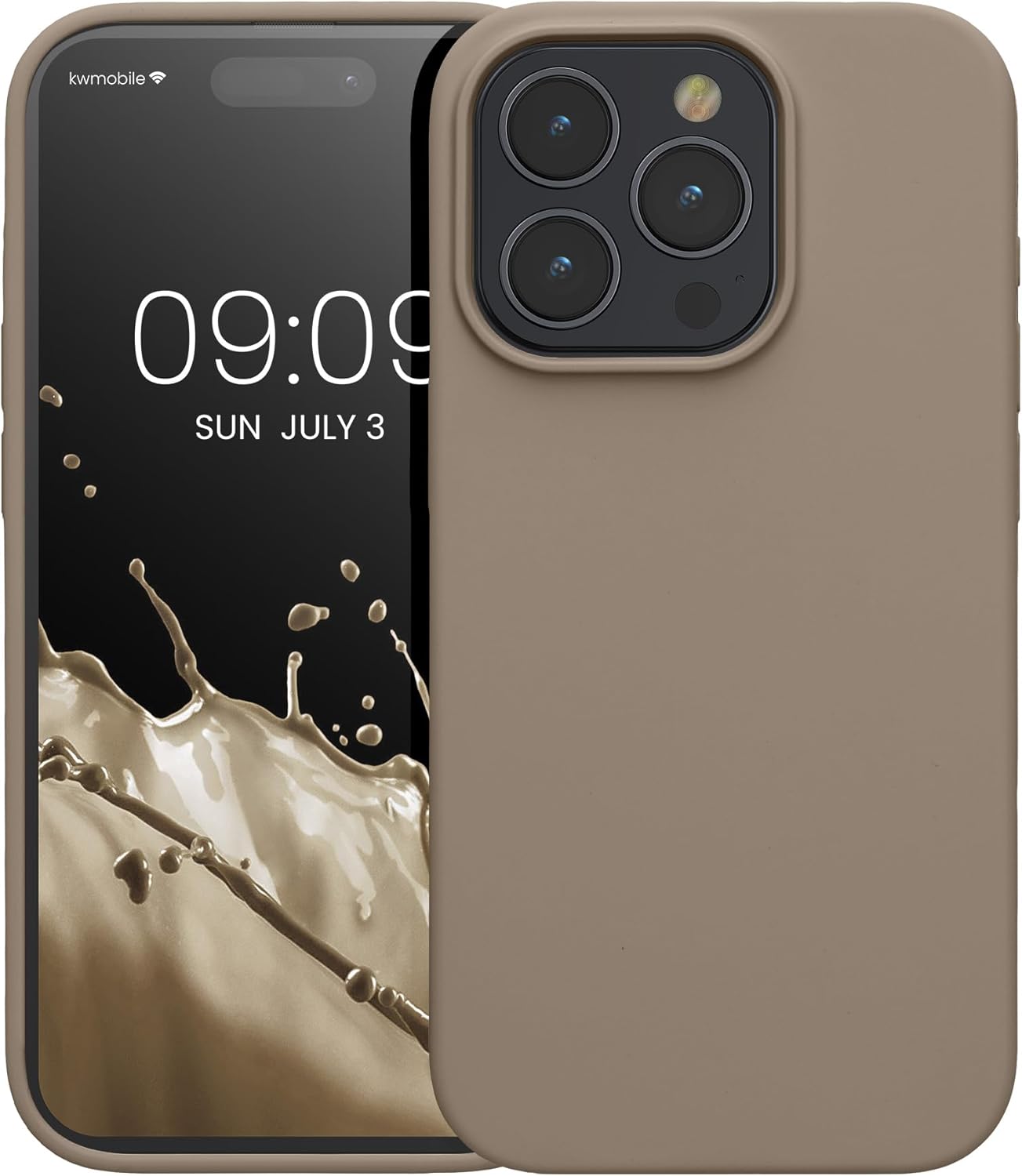KW iPhone 15 Pro Θήκη Σιλικόνης Rubberized TPU - Taupe