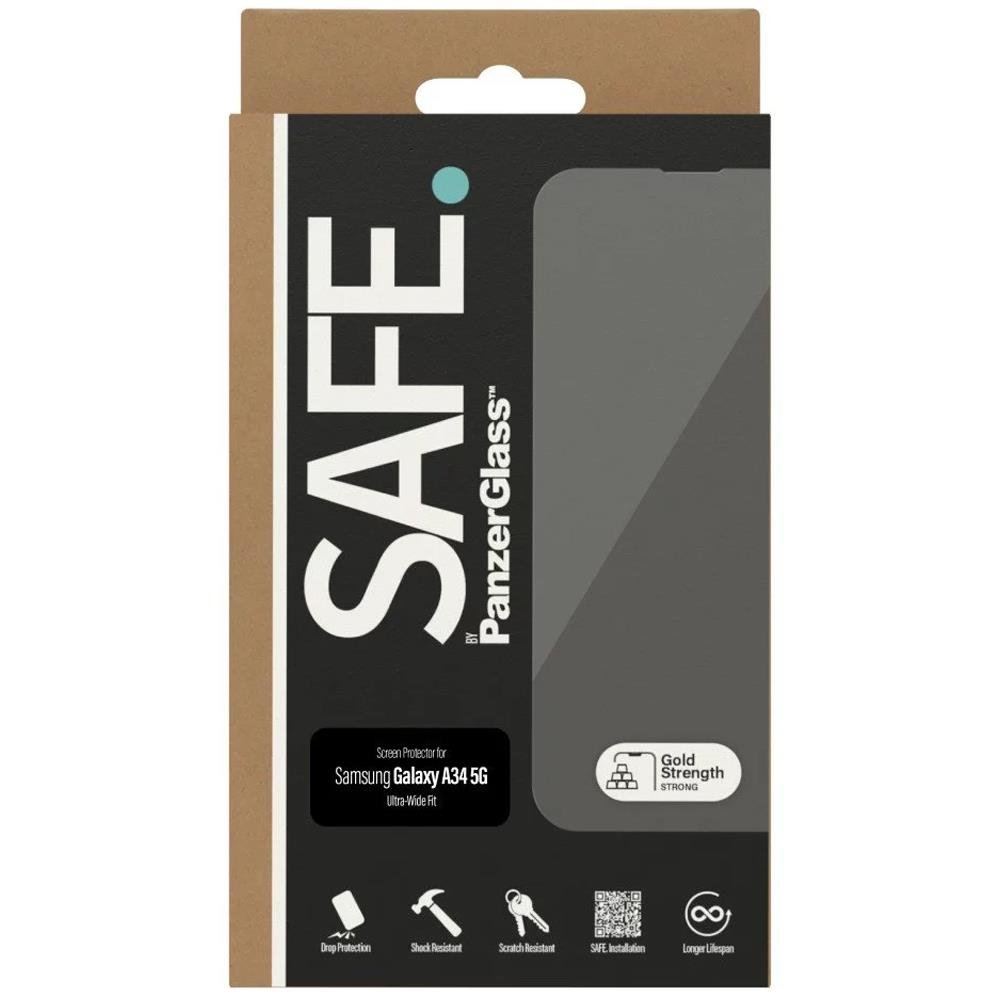 Safe by PanzerGlass Samsung Galaxy A34 5G Case Friendly Full Screen Αντιχαρακτικό Γυαλί Οθόνης - Διάφανο - SAFE95454