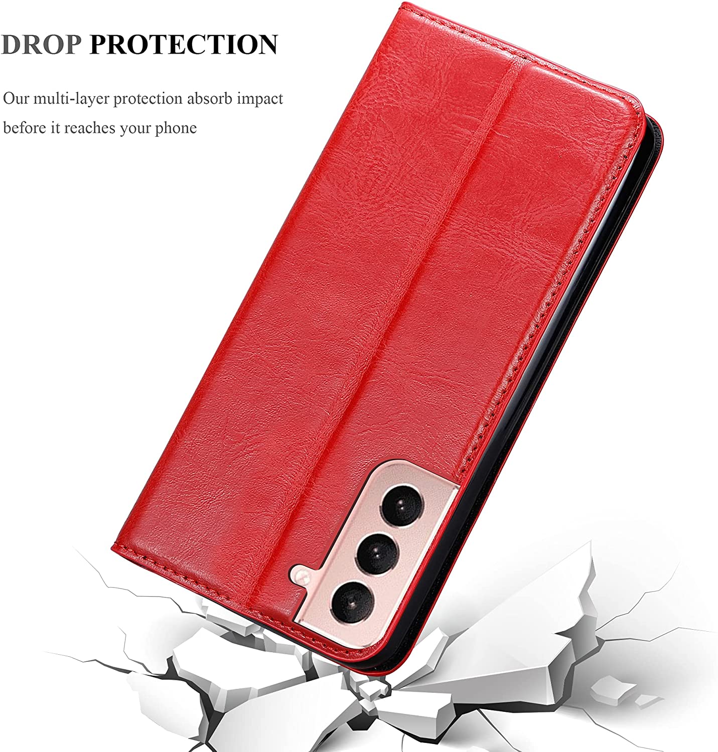 Cadorabo Samsung Galaxy S21 Plus Θήκη Βιβλίο Stand - Red