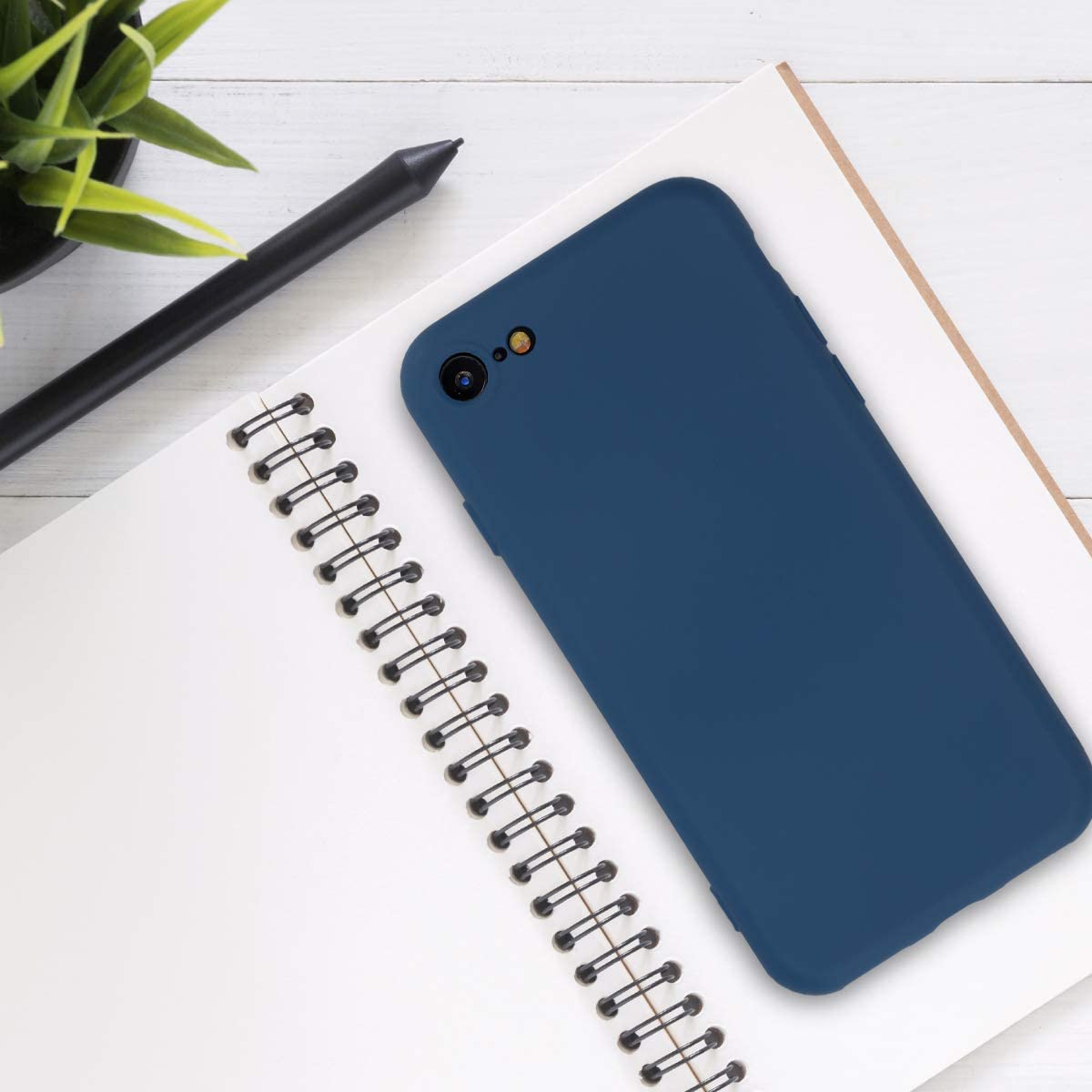 KW iPhone SE 2022 / SE 2020 / 7 / 8 Θήκη Σιλικόνης Rubberized TPU - Dark Blue - 49979.17