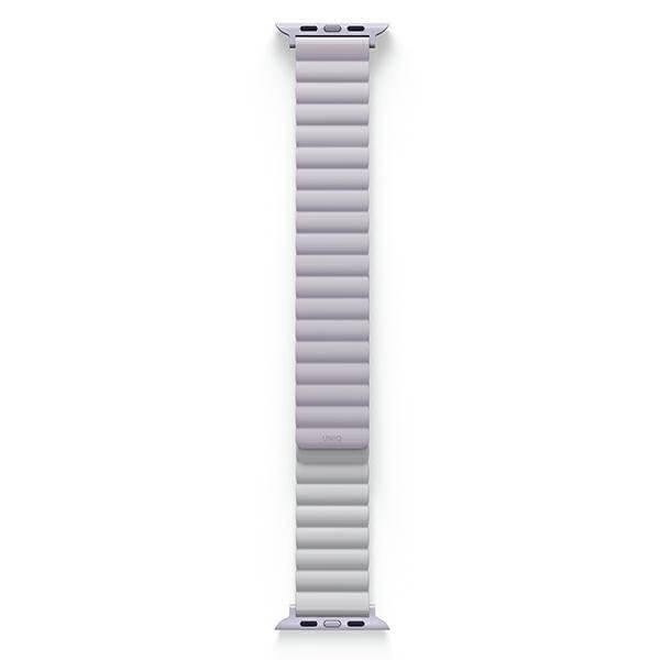 Uniq Λουράκι Apple Watch 2 / 3 / 4 / 5 / 6 / 7 / 8 / 9 / SE / ULTRA 1 / ULTRA 2 - 42 / 44 / 45 / 49 mm Revix Μαγνητικό Σιλικόνης Διπλής Όψης - Lilac / White