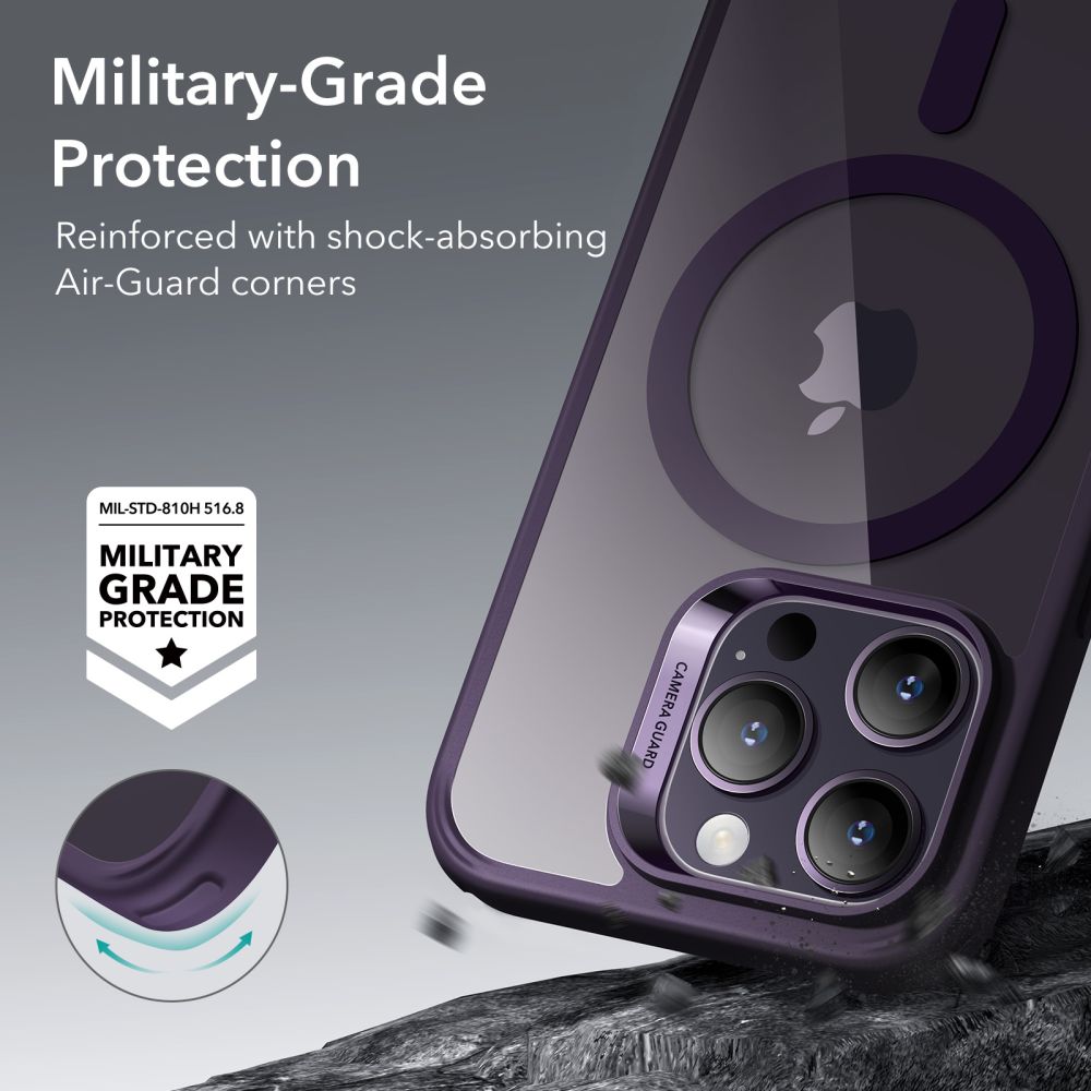 ESR iPhone 14 Pro Max Classic Hybrid Halolock Σκληρή Θήκη με Πλαίσιο Σιλικόνης και MagSafe - Διάφανη / Purple