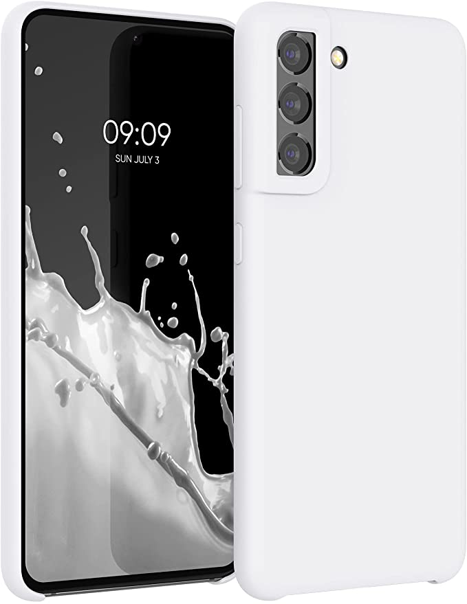 KW Samsung Galaxy S21 FE Θήκη Σιλικόνης Rubber TPU - White Matte - 55487.48