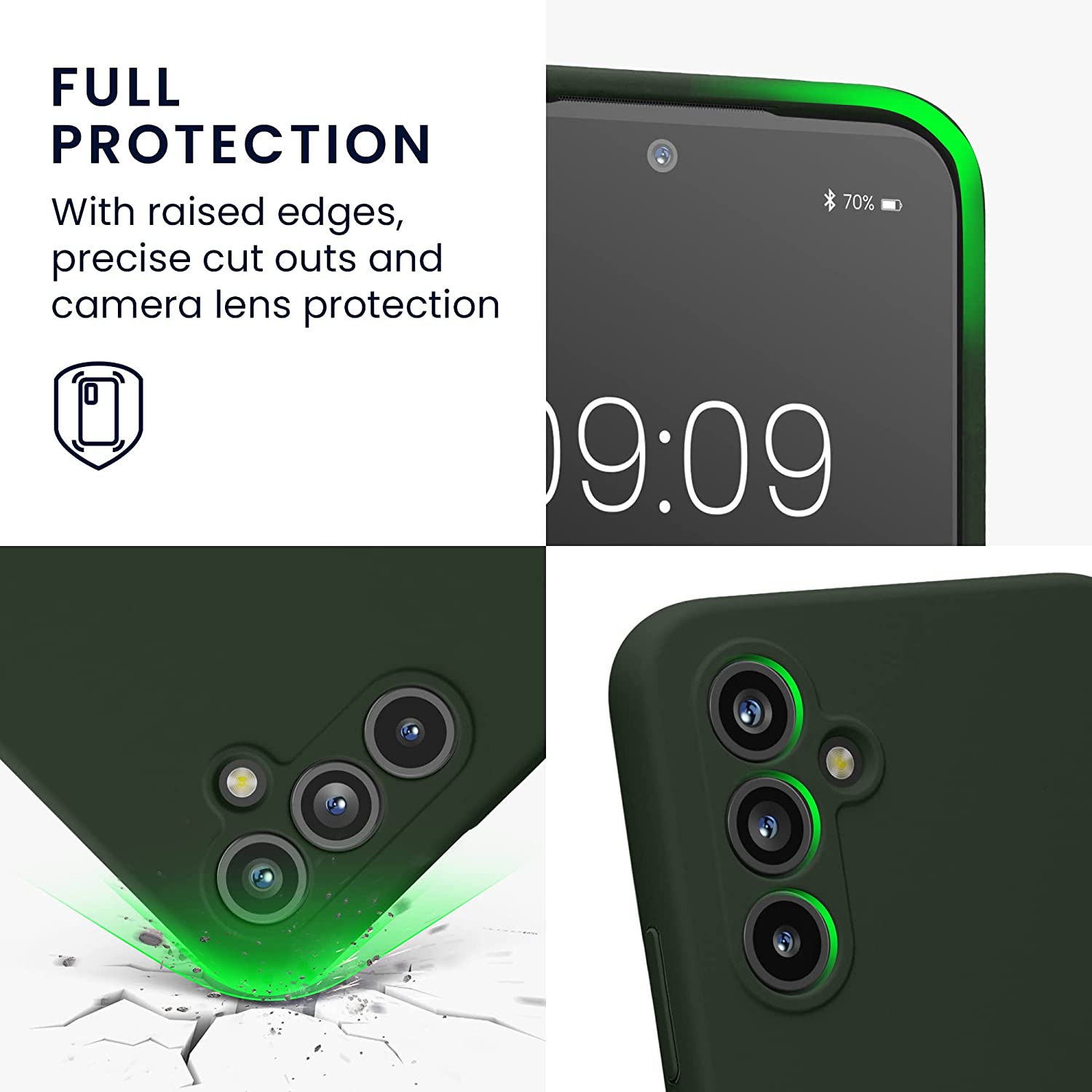 KW Samsung Galaxy A54 5G Θήκη Σιλικόνης Rubberized TPU - Dark Green Matte - 60795.118