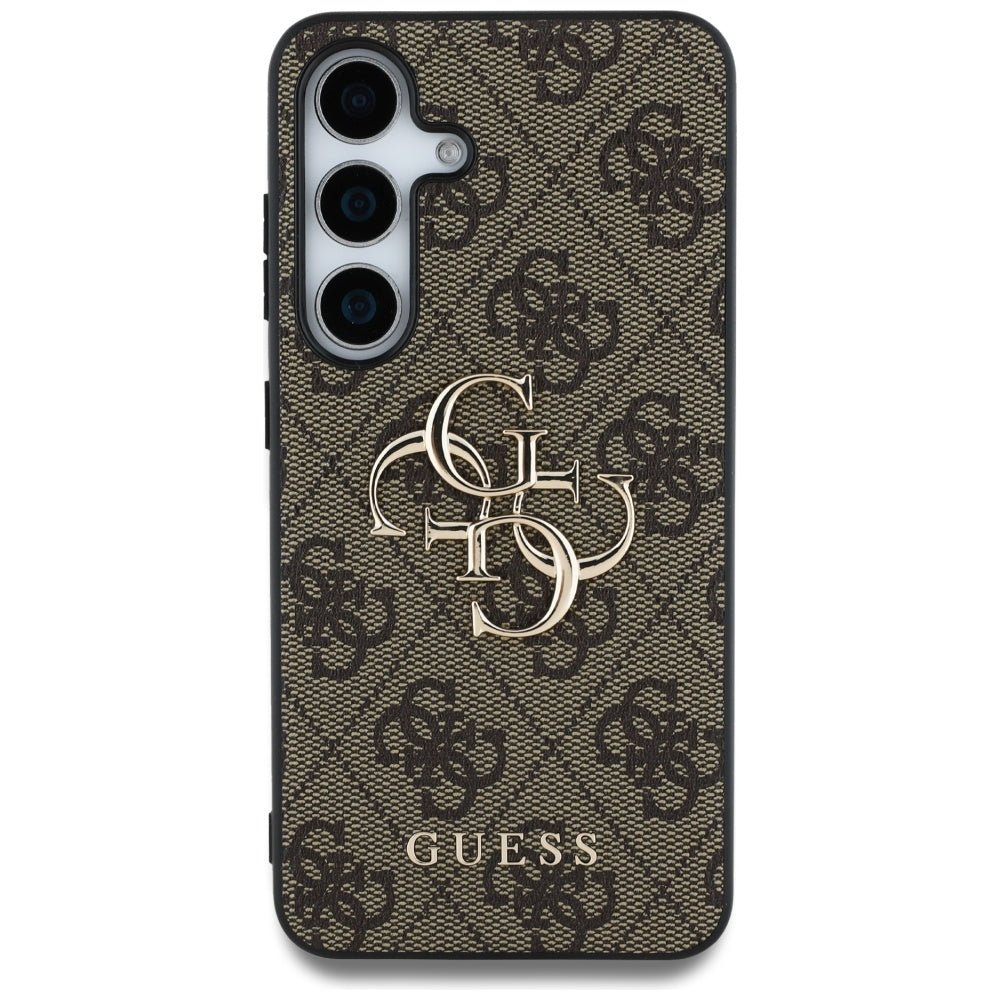 Guess Samsung Galaxy S25 - 4G Big Metal Logo - Θήκη με Επένδυση Συνθετικού Δέρματος - Brown - GUHCS25S4GMGBR