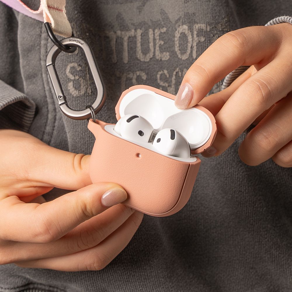 Ringke AirPods 4 Θήκη Σιλικόνης με MagSafe - Onyx Magnetic - Constant Coral