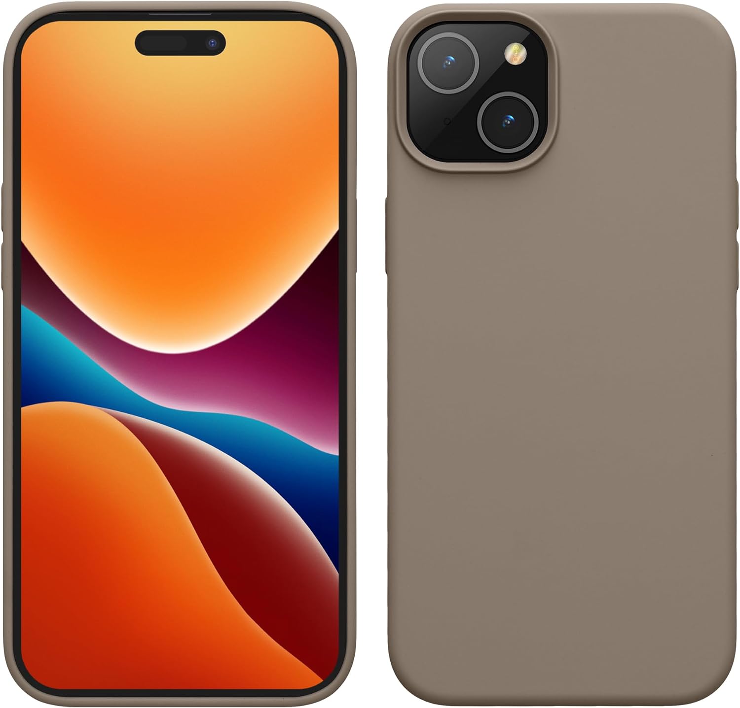 KW iPhone 15 Θήκη Σιλικόνης Rubberized TPU - Taupe - 61953.43
