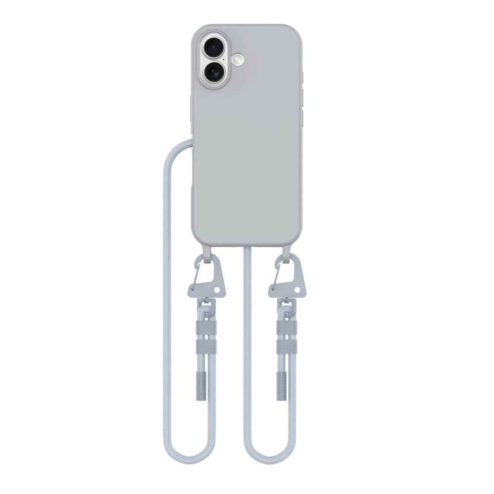 Tech - Protect iPhone 16 MagNecklace - MagSafe Θήκη Σιλικόνης TPU με Pυθμιζόμενο Αποσπώμενο Κορδόνι - Crayon Grey