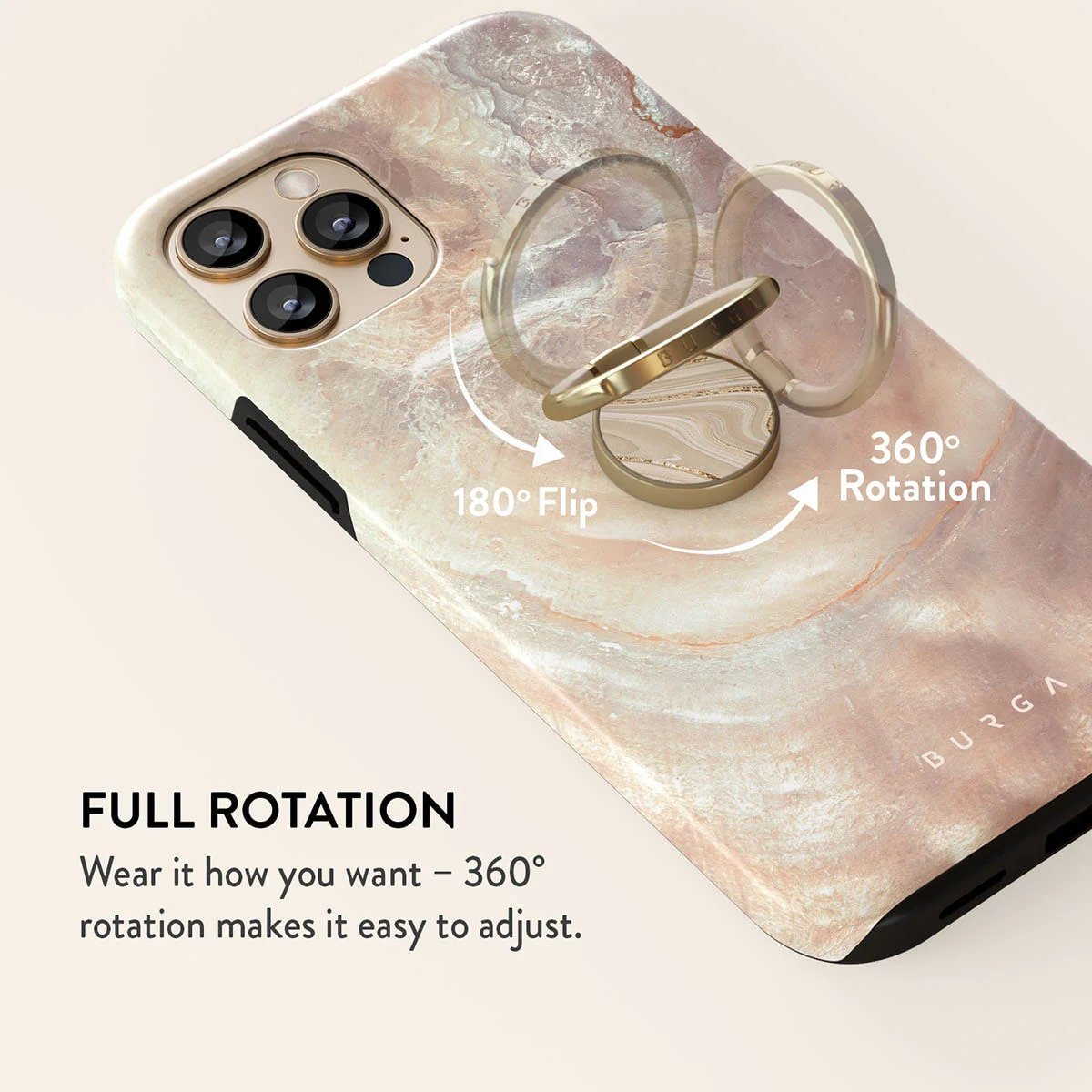 Burga Ring Holder - Δαχτυλίδι Συγκράτησης Κινητού - Βάση Στήριξης - Gold - Full Glam