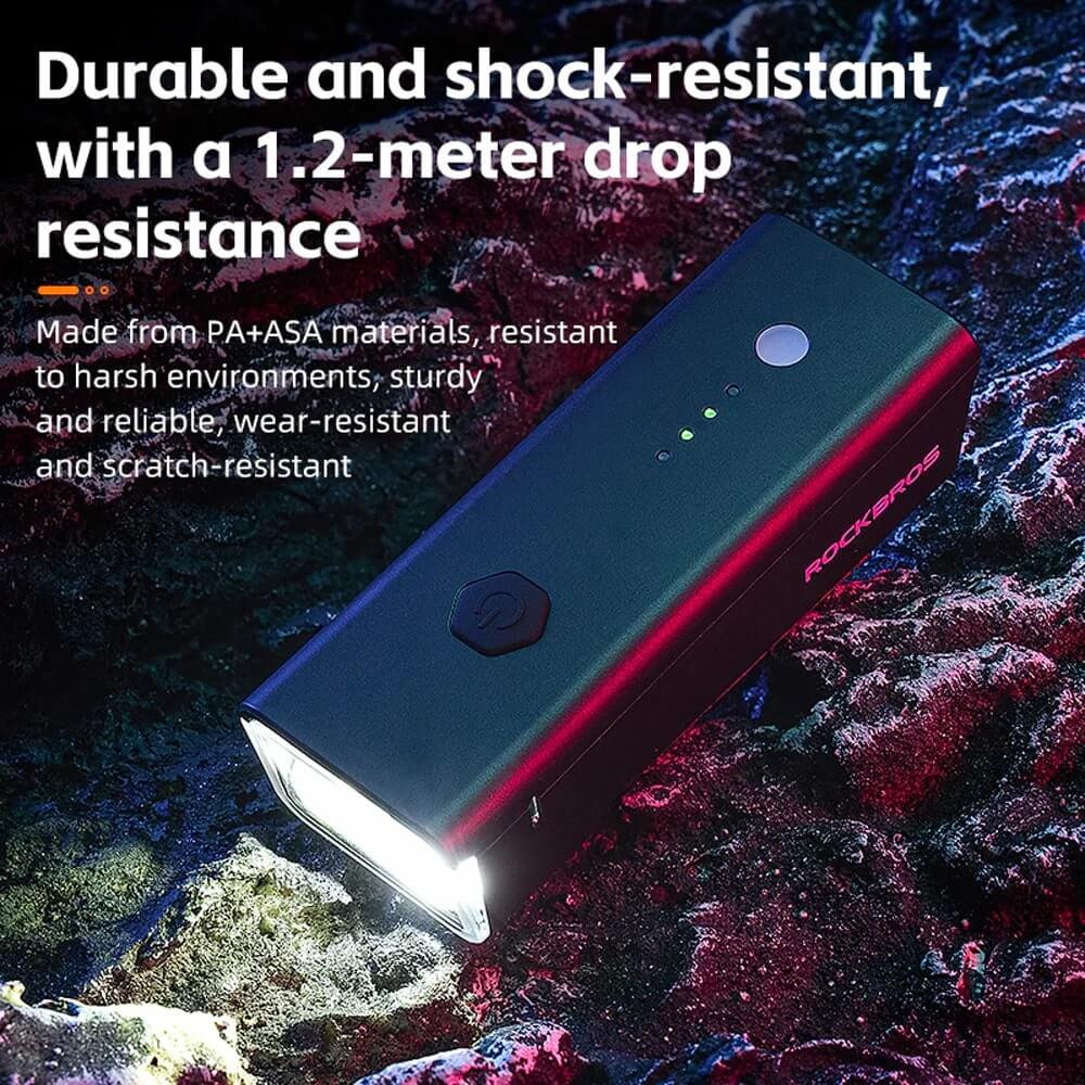 Rockbros 24510003001 Μπροστινό Φως Ποδηλάτου 260lm με Καλώδιο Type - C to USB - Black