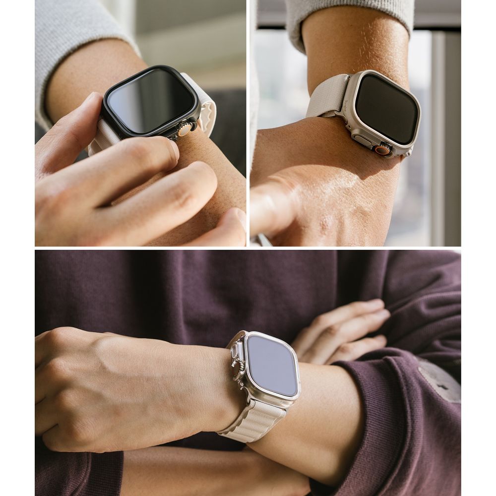Ringke Θήκη Apple Watch Ultra (1/2/3) - 49mm Slim - 2 Τεμάχια - Διάφανο - Titanium Grey