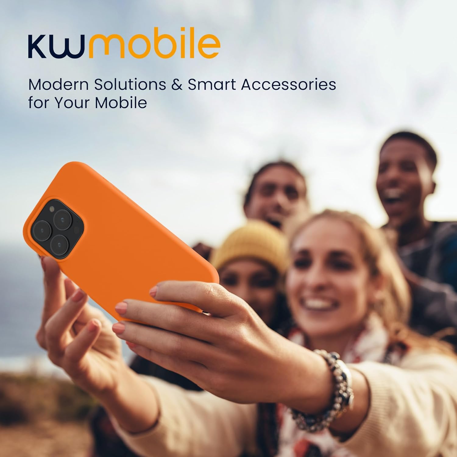KW iPhone 15 Pro Θήκη Σιλικόνης Rubberized TPU - Fruity Orange