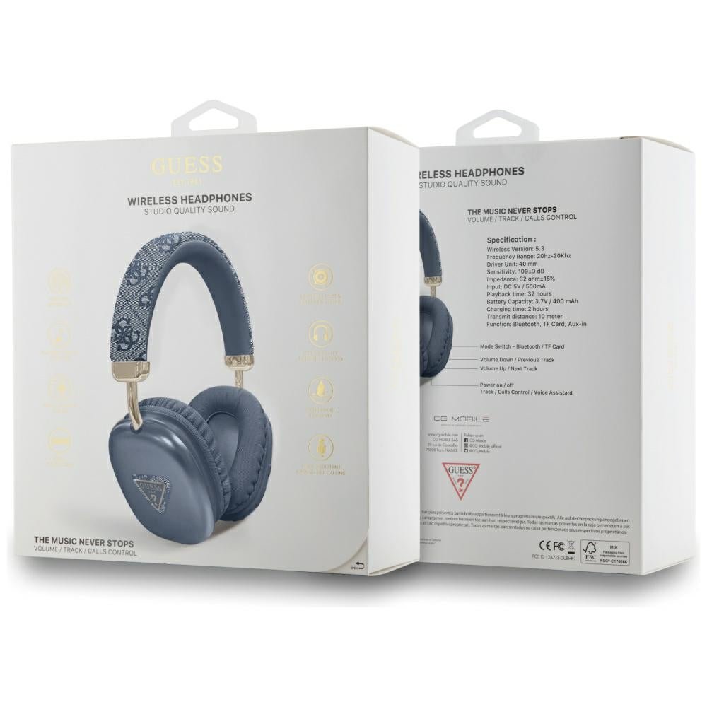 Guess Over - Ear 4G Triangle Logo - Ασύρματα Bluetooth Ακουστικά - Blue
