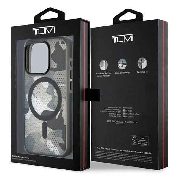 Tumi iPhone 15 Pro Max Frosted Camo Print MagSafe Σκληρή Θήκη με Πλαίσιο Σιλικόνης και MagSafe - Black - TUHMP15XTCAMK