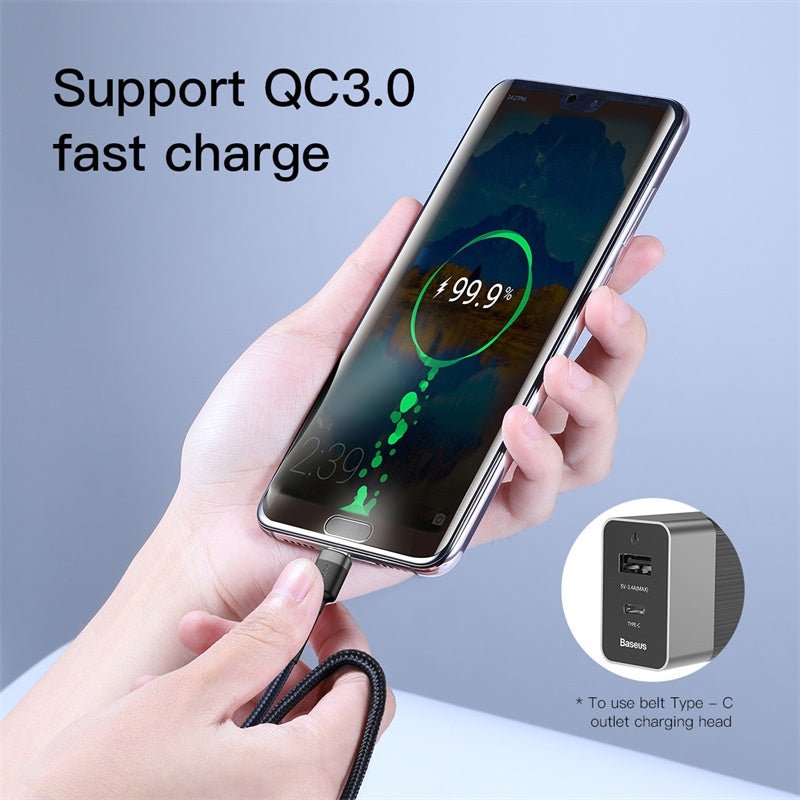 Baseus Cafule Cable Type - C 3A PD 2.0 Flash Charging - Καλώδιο Γρήγορης Φόρτισης Type - C to Type - C 1M - Black / Grey - CATKLF - GG1