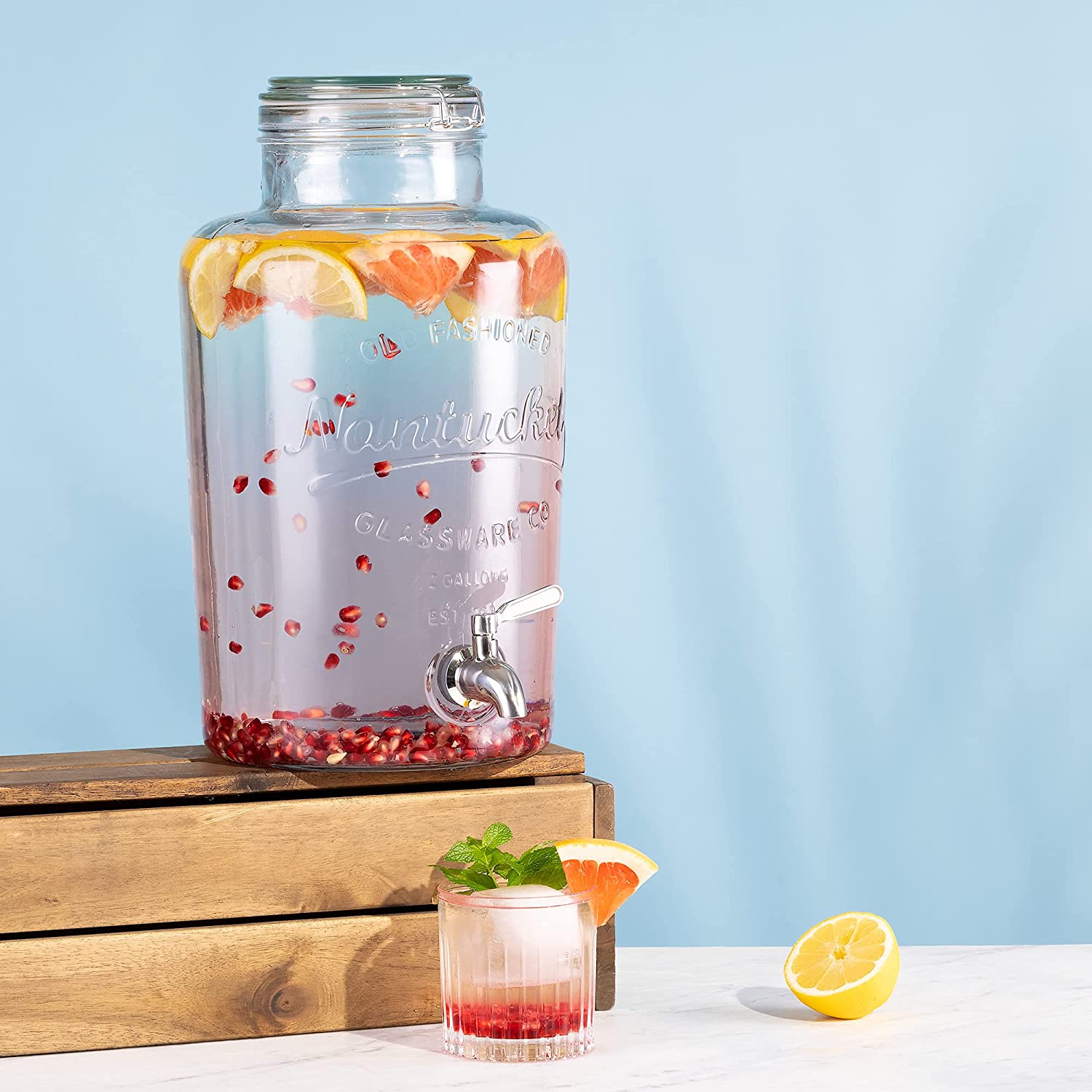 Navaris Drinks Dispenser Γυάλινος Διανεμητής Ποτού - 8L - Διάφανο - 51379.01