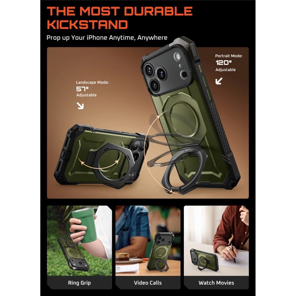 Supcase iPhone 17 Pro Max - UB Grip Mag - Σκληρή Θήκη με MagSafe και Stand - Green