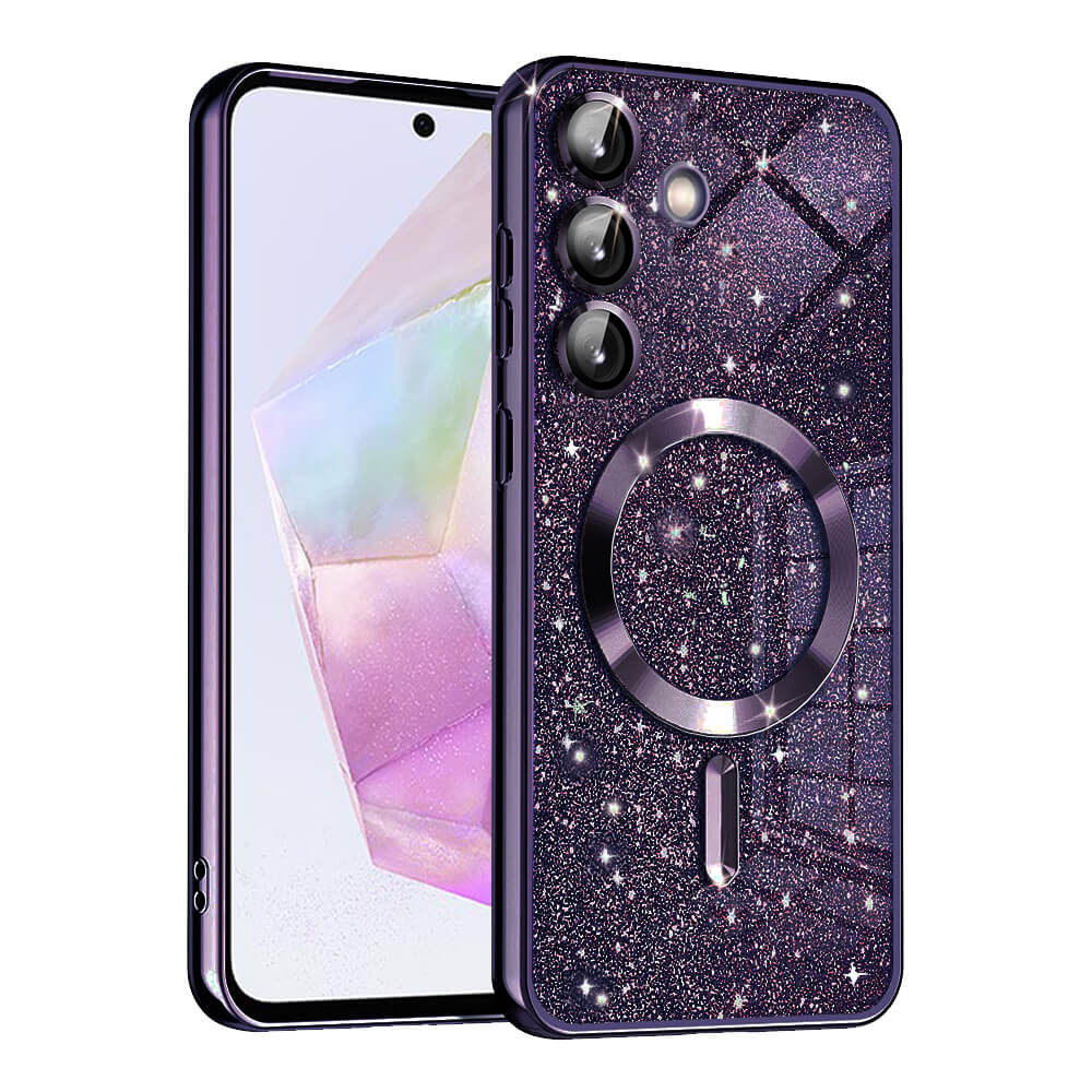 Techsuit Samsung Galaxy A35 5G - Luxury Glitter MagSafe - Θήκη Σιλικόνης - Deep Purple