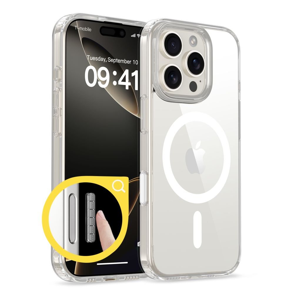Tech - Protect iPhone 16 Pro Max Flexair Hybrid CC MagSafe Σκληρή Θήκη με Πλαίσιο Σιλικόνης και MagSafe - Διάφανη