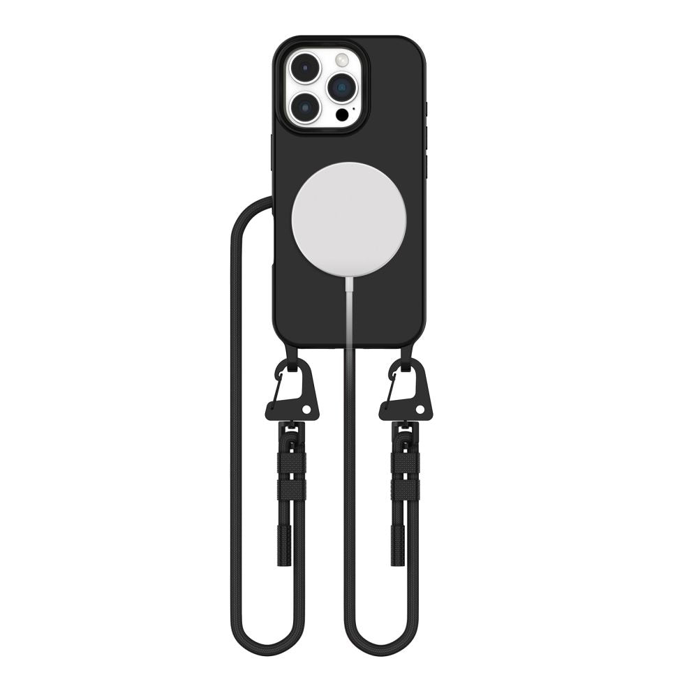 Tech - Protect iPhone 16 Pro Max MagNecklace - MagSafe Θήκη Σιλικόνης TPU με Pυθμιζόμενο Αποσπώμενο Κορδόνι - Black
