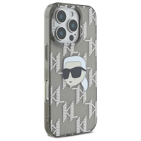 Karl Lagerfeld iPhone 16 Pro - IML Karl Head Electroplated - Σκληρή Θήκη με Πλαίσιο Σιλικόνης - Black - KLHCP16LHKLPKHK