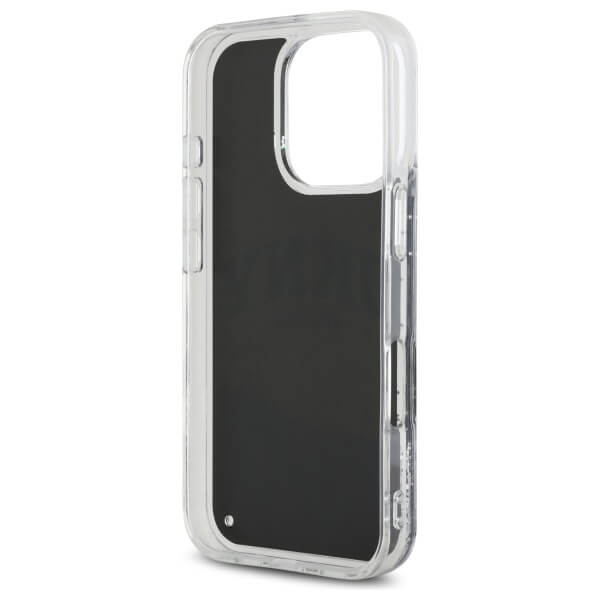 DKNY iPhone 16 Pro Max - Liquid Glitter Arch Logo - Σκληρή Θήκη με Πλαίσιο Σιλικόνης - Black