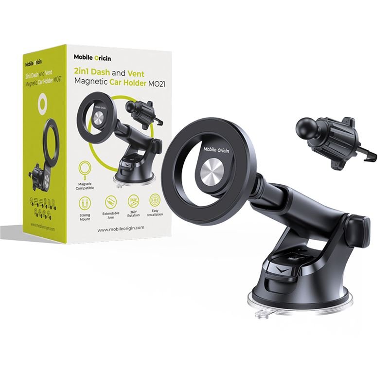 Mobile Origin 2in1 Μαγνητική Βάση για το Ταμπλό και τον Αεραγωγό του Αυτοκινήτου MO21 - Black