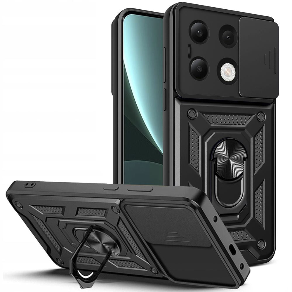 Tech - Protect Xiaomi Redmi Note 13 4G Camshield Pro Σκληρή Θήκη με Πλαίσιο Σιλικόνης και Δαχτυλίδι Συγκράτησης - Black