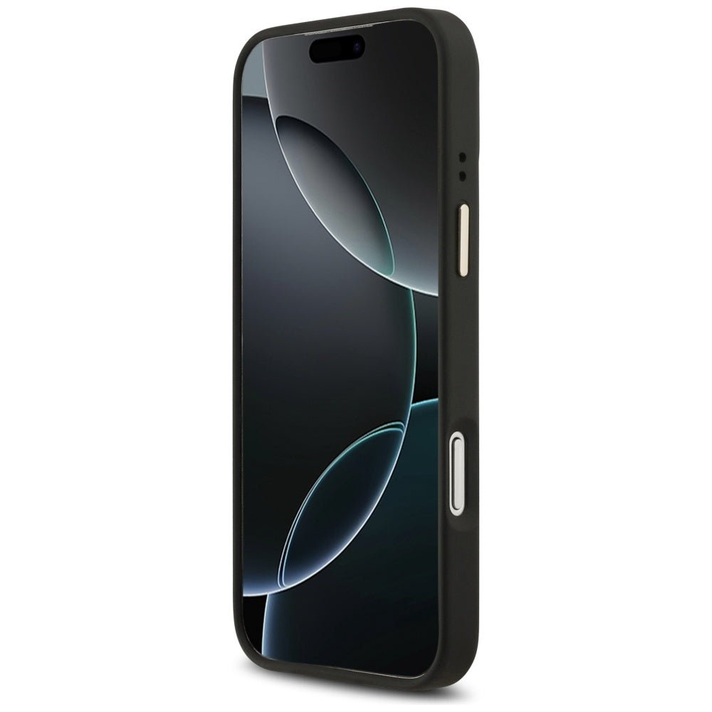 Guess iPhone 17 Pro Max - 4G Stripe MagSafe - Θήκη με Επένδυση Συνθετικού Δέρματος - Black - GUHMP17XPG4SEMCK