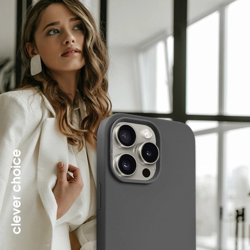 Crong iPhone 15 Pro Max Color Cover Magnetic - Θήκη Σιλικόνης με MagSafe - Titanium