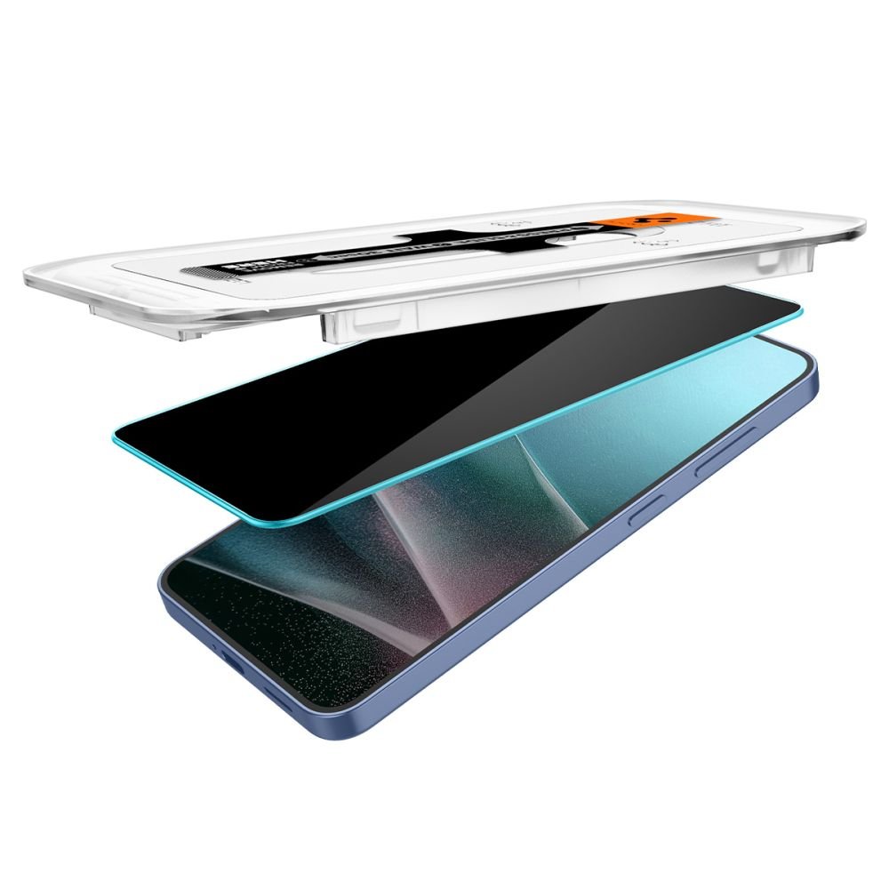 Spigen Samsung Galaxy S24 / S25 Glas.TR Privacy EZ Fit 2.5D 9H Αντιχαρακτικό Γυαλί Οθόνης - 2 Τεμάχια - Clear / Black - AGL09308