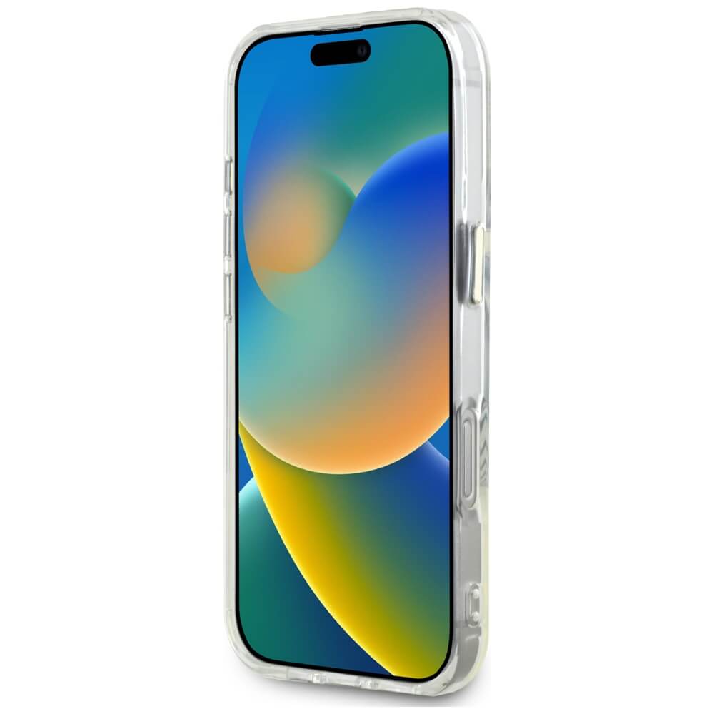 Guess iPhone 16 Pro IML Metal Colored Circle Classic Logo MagSafe Σκληρή Θήκη με Πλαίσιο Σιλικόνης και MagSafe - White - GUHMP16LHTDRCEDH