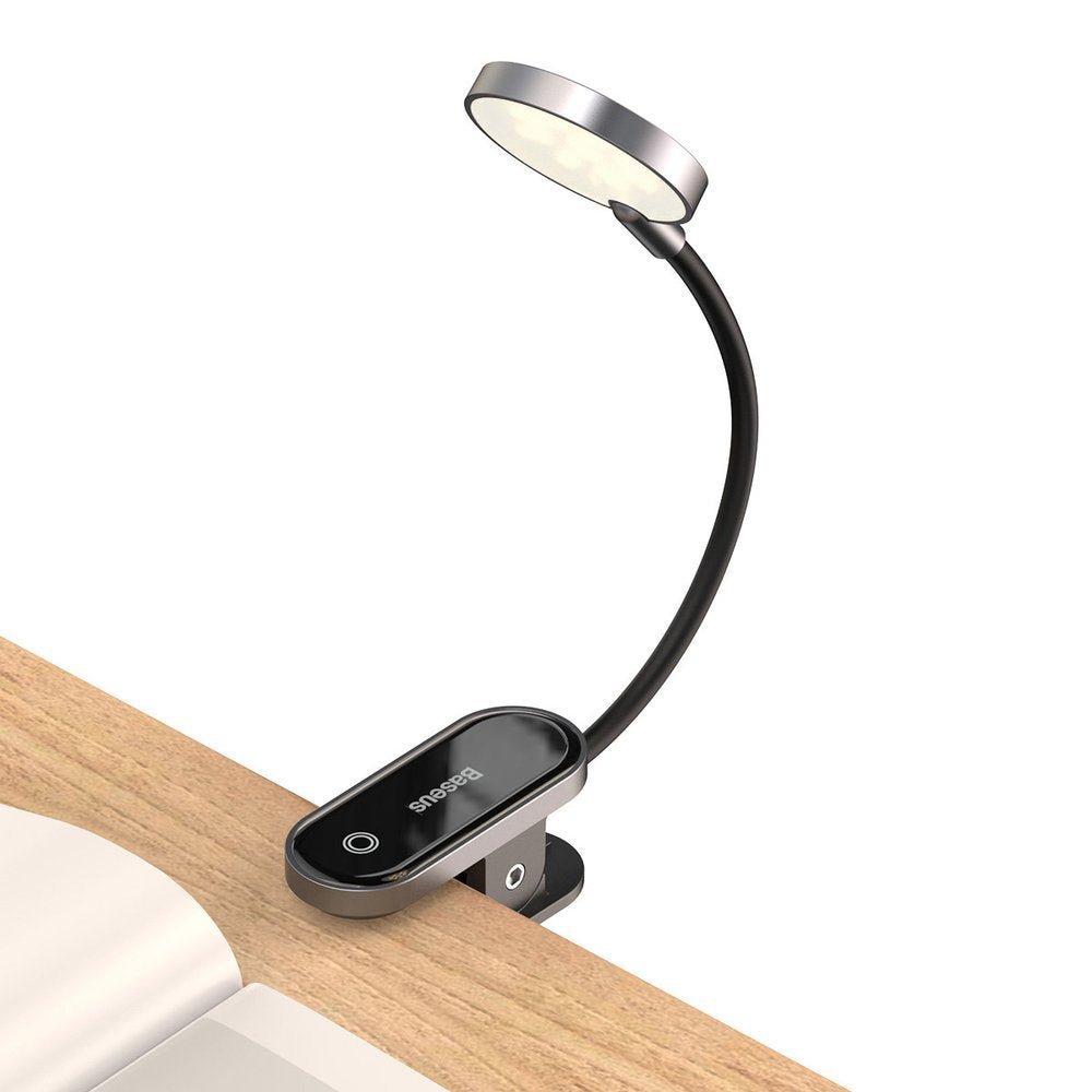 Baseus Comfort Reading Mini Clip Lamp - Επαναφορτιζόμενο Επιτραπέζιο Φωτιστικό LED με Clip Στήριξης - Grey - DGRAD - 0G