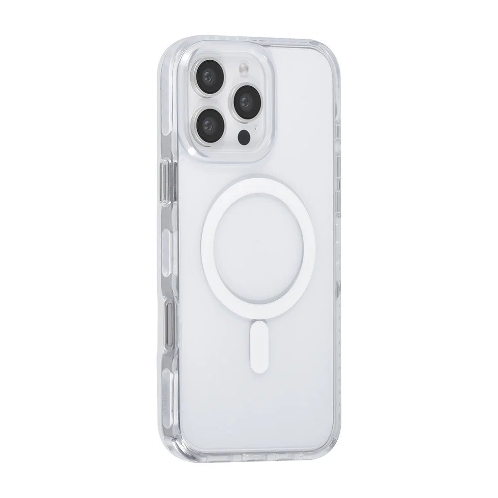 Tuniq iPhone 16 Pro Max - MagSafe Σκληρή Θήκη με Πλαίσιο Σιλικόνης και Λουράκι - Διάφανη / White