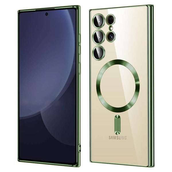 Techsuit Samsung Galaxy S25 Ultra - Luxury Crystal MagSafe - Θήκη Σιλικόνης - Deep Green