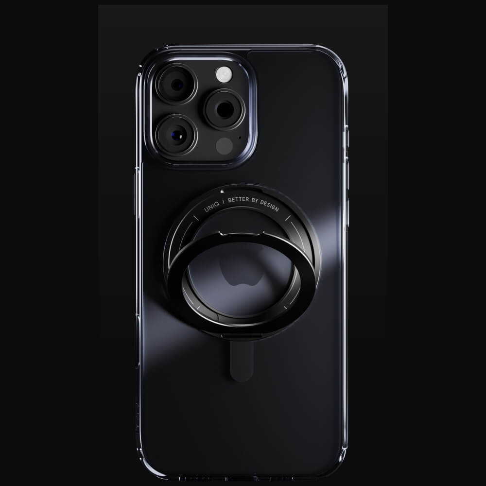 Uniq iPhone 16 Pro Max - Swivix 360 Rotating Kickstand - Σκληρή Θήκη με Πλαίσιο Σιλικόνης και Σταντ - Black