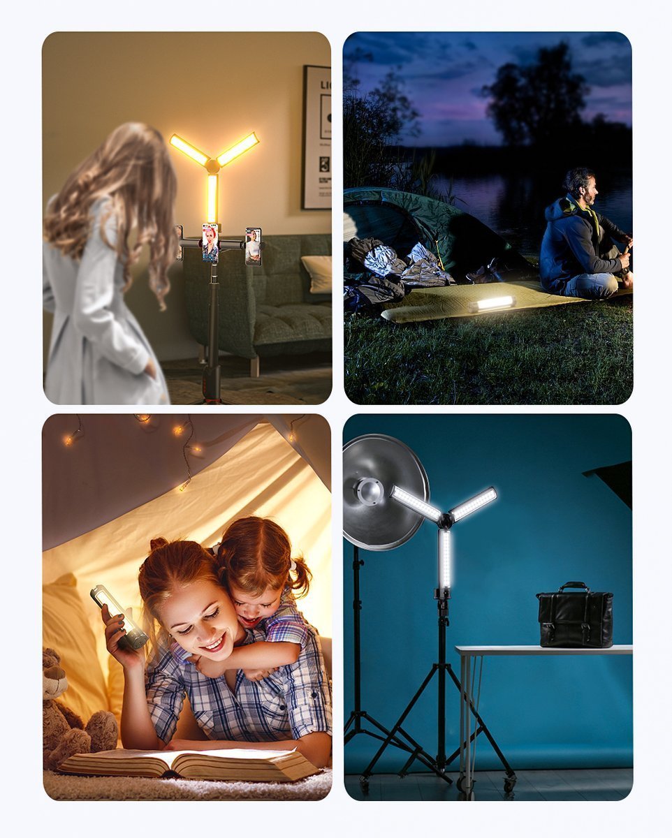 BlitzWolf BW - SL7 Fill Light - Πτυσσόμενος Φορητός Λαμπτήρας - Black