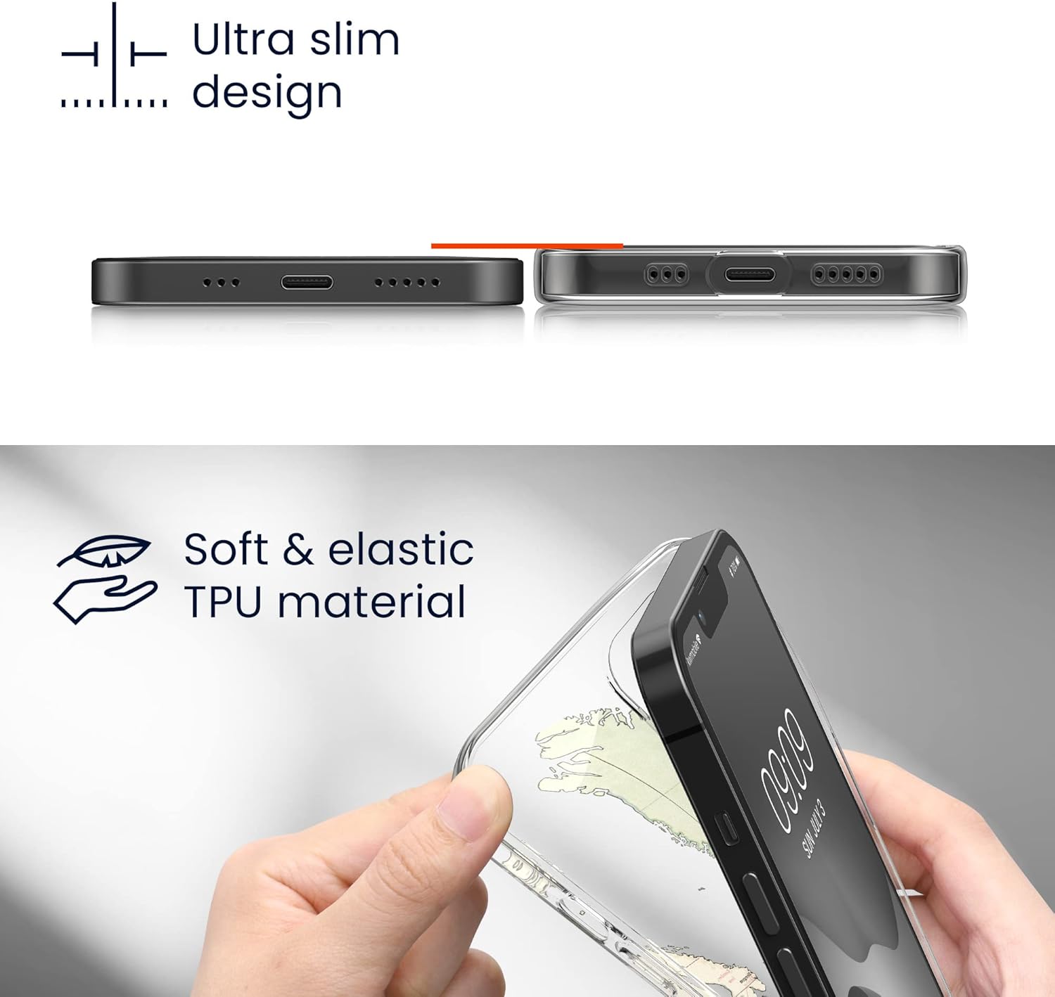 KW Samsung Galaxy S24 Λεπτή Θήκη Σιλικόνης TPU - Design Cherry Blossom Petals - Pink / Dark Brown / Διάφανη