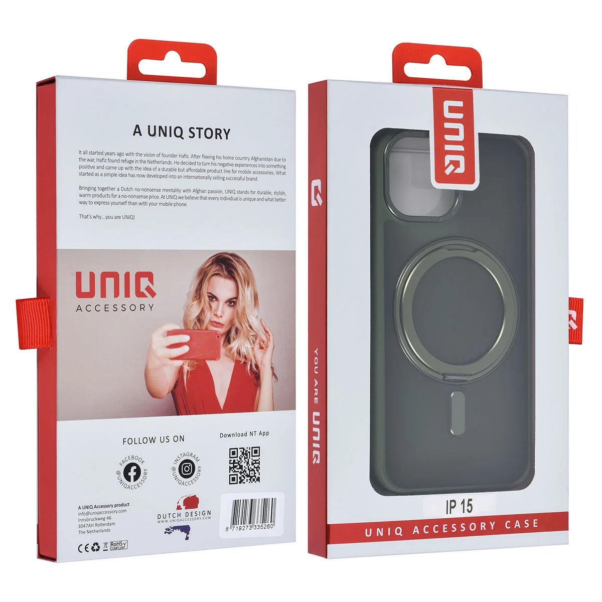 Tuniq iPhone 15 - Σκληρή MagSafe Θήκη με Περιστρεφόμενο Δαχτυλίδι Συγκράτησης - Πράσινο
