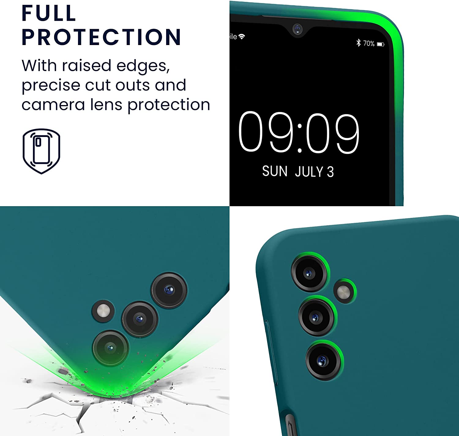 KW Samsung Galaxy A14 5G Θήκη Σιλικόνης Rubber TPU - Teal Matte - 60808.57